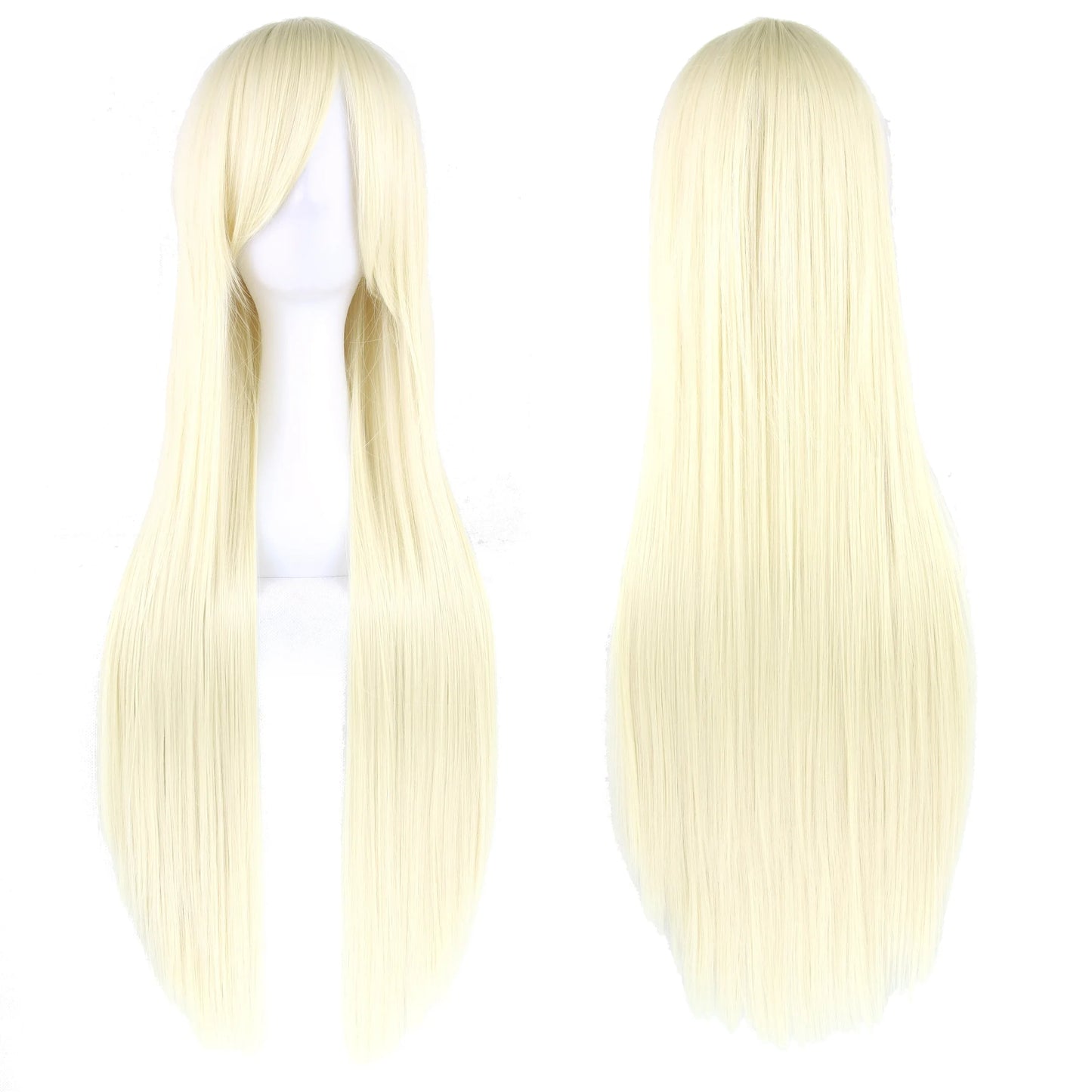 Soowee Long Synthetic Hair White Purple Cosplay Wigs Party Black Straight Wig Hairpiece Women