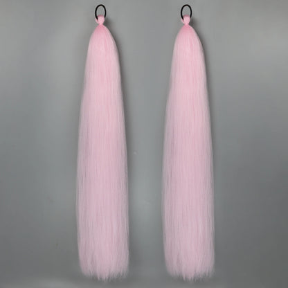 Synthetic Ponytail Extension 2-Piece Set – Long Straight with Rubber Band