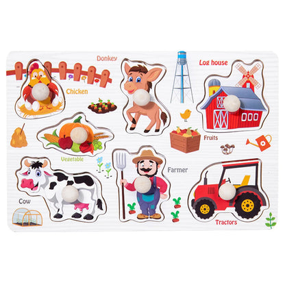 Wooden Peg Puzzle for Kids – Montessori Educational Toy
