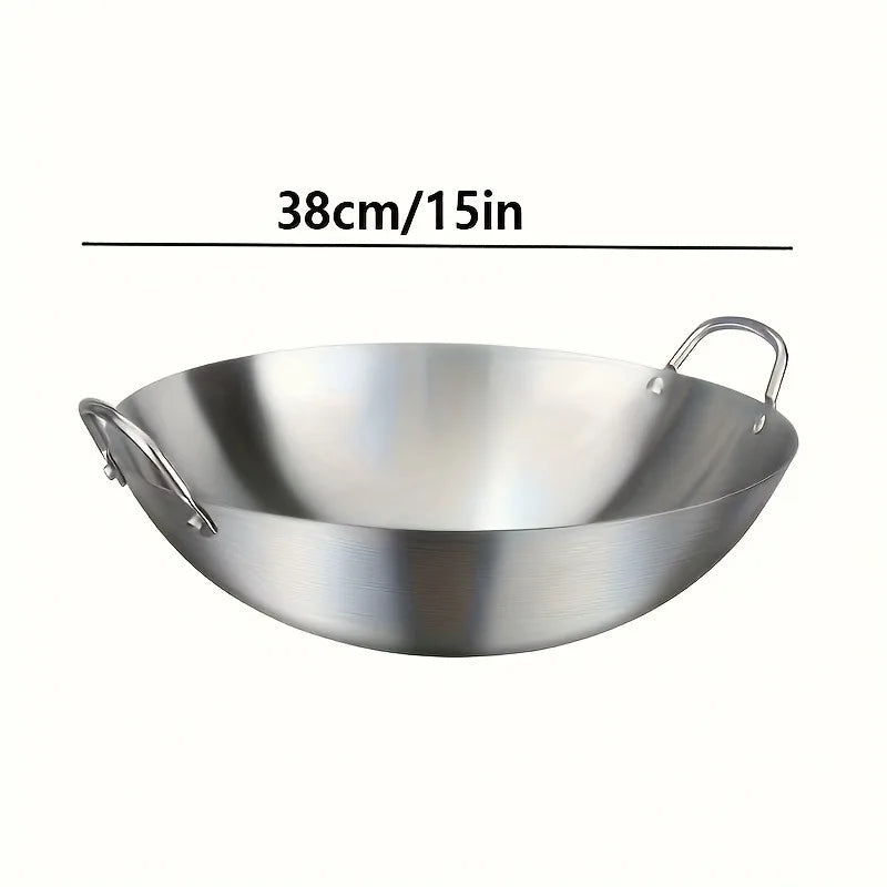 Stainless Steel Wok with Dual Handles – Uncoated