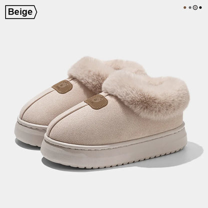 Fleece Lined Winter Slippers Men Women Ankle Cover Thick Sole Lightweight Eva Indoor Outdoor Warm