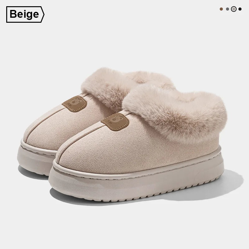 Fleece-Lined Winter Slippers – Ankle Booties for Men & Women