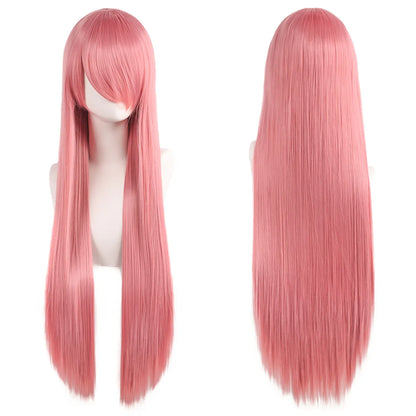 Long Straight Cosplay Wig – 32 Inch Synthetic Lolita Hair, 36 Colors