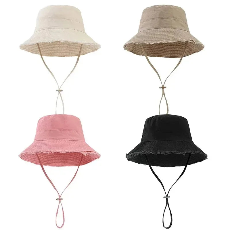 Women's Wide Brim Bucket Hat – Summer Beach Panama Sun Hat