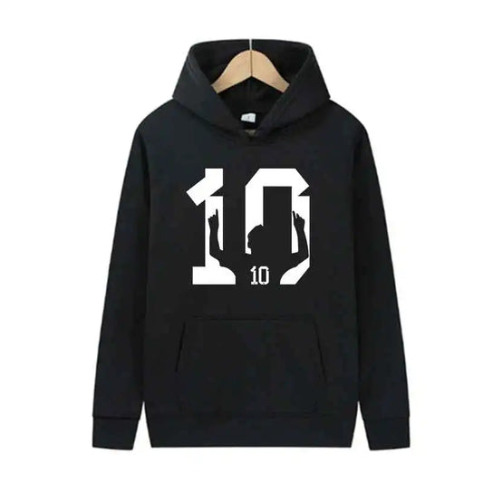 Number 10 Football Graphic Hoodie Vintage Streetwear Sweatshirt