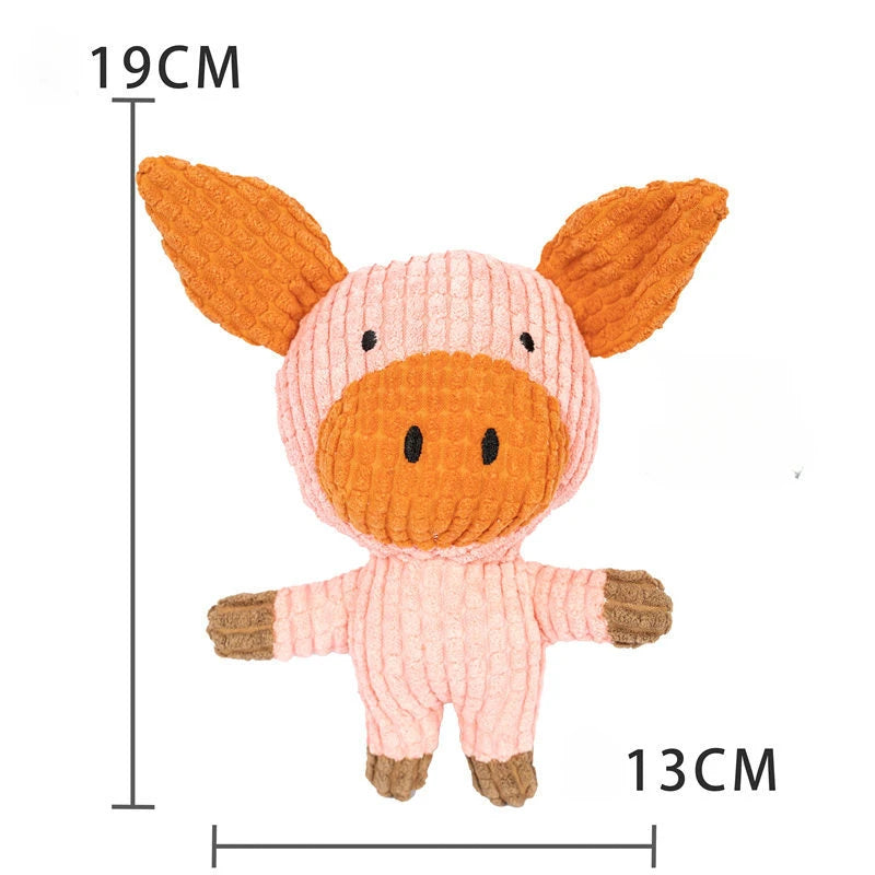 Plush Squeaky Dog Toy – Bite-Resistant Animal Chew Toy for Dogs