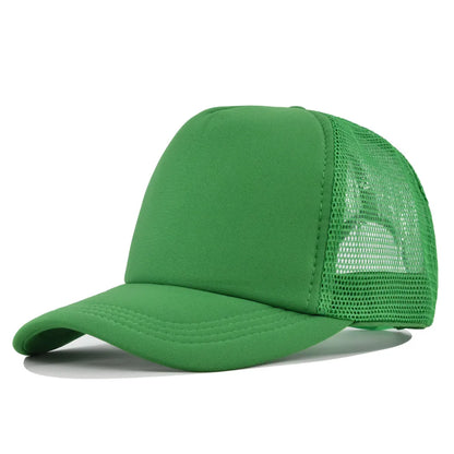Plain Mesh Trucker Baseball Cap – Unisex Adjustable Snapback