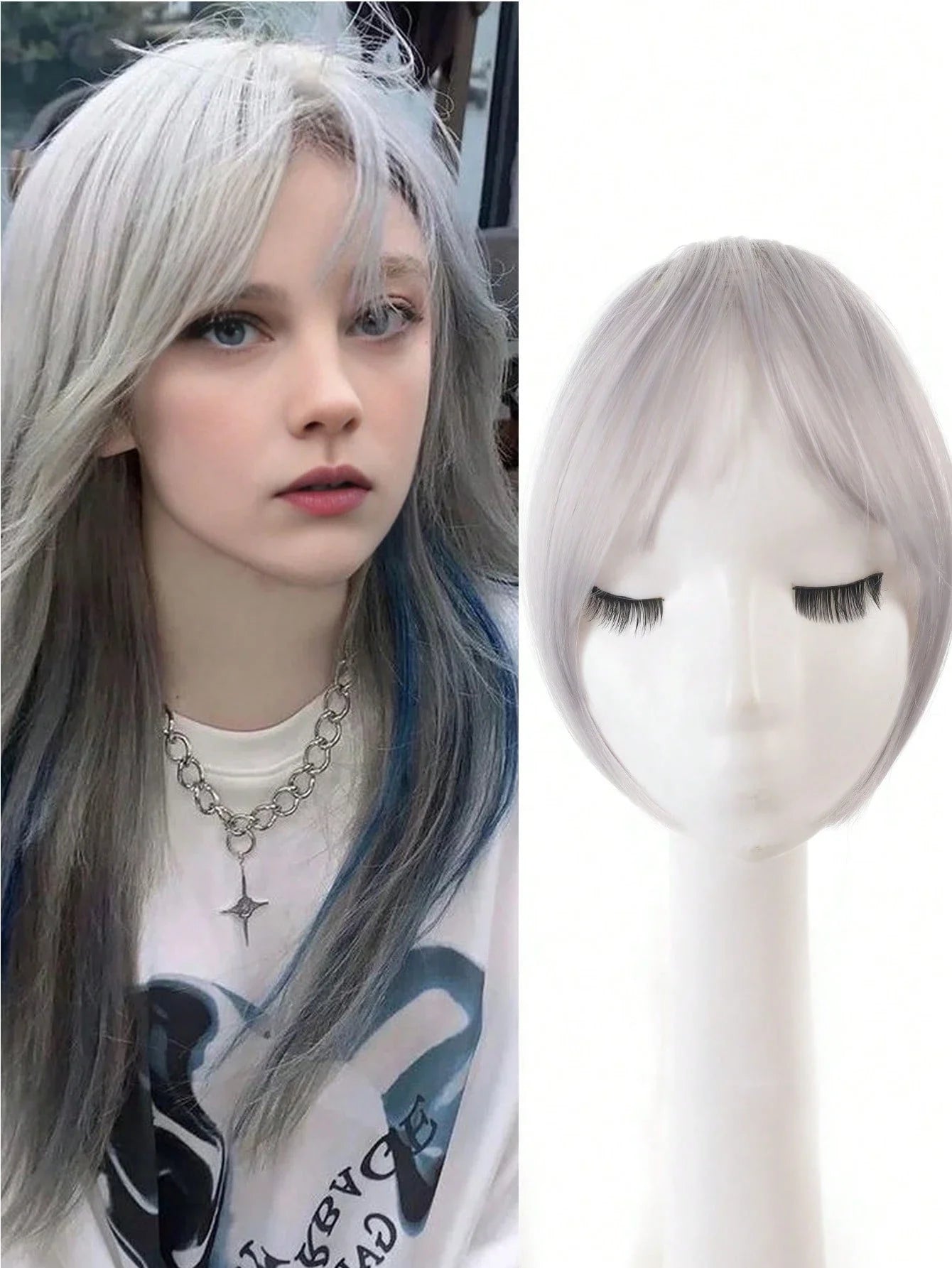 Clip-In Bangs Hair Extension – Natural Seamless French Fringe