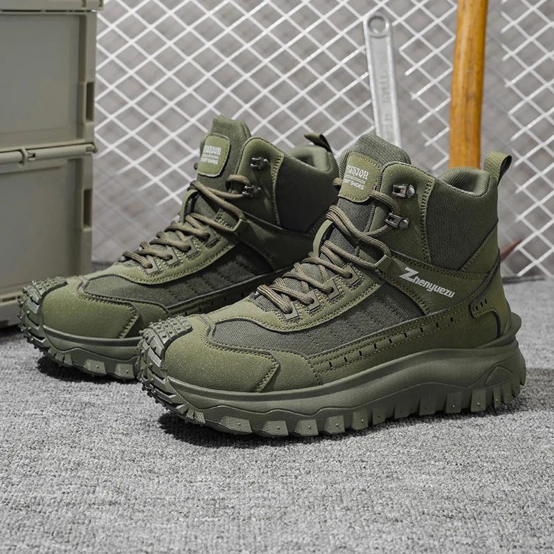 Men's High-Top Tactical Boots – Non-Slip Outdoor Sneakers