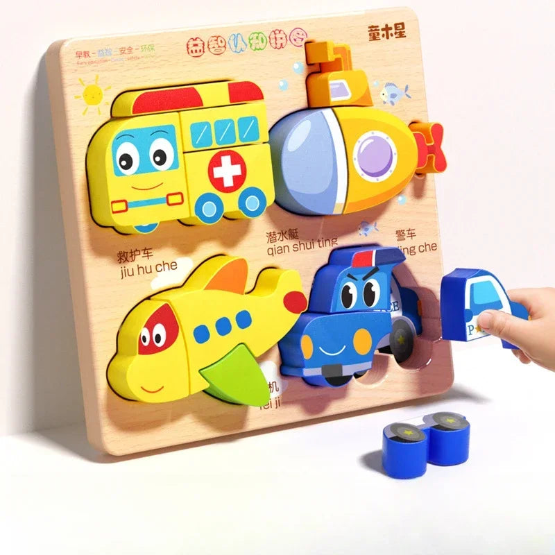 Montessori 3D Wooden Animal Puzzle for Kids