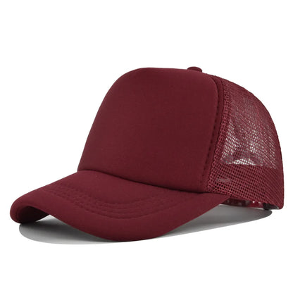 Plain Mesh Trucker Baseball Cap – Unisex Adjustable Snapback