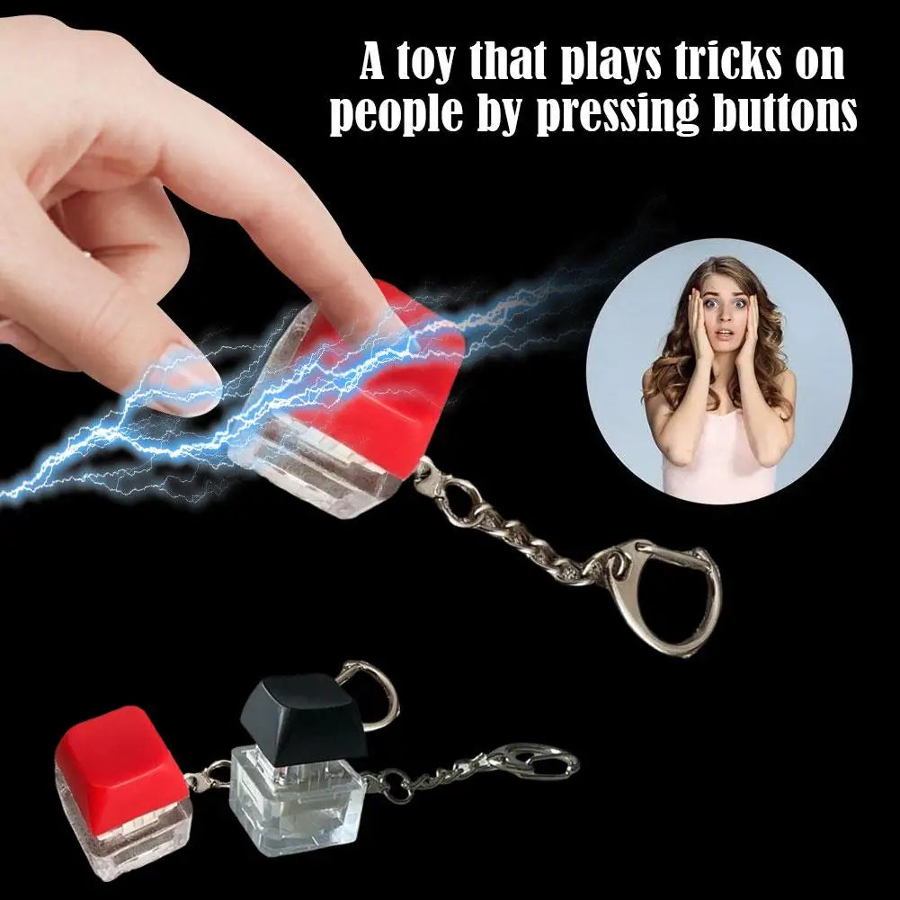 Electric Shock Prank Keychain Button Toy