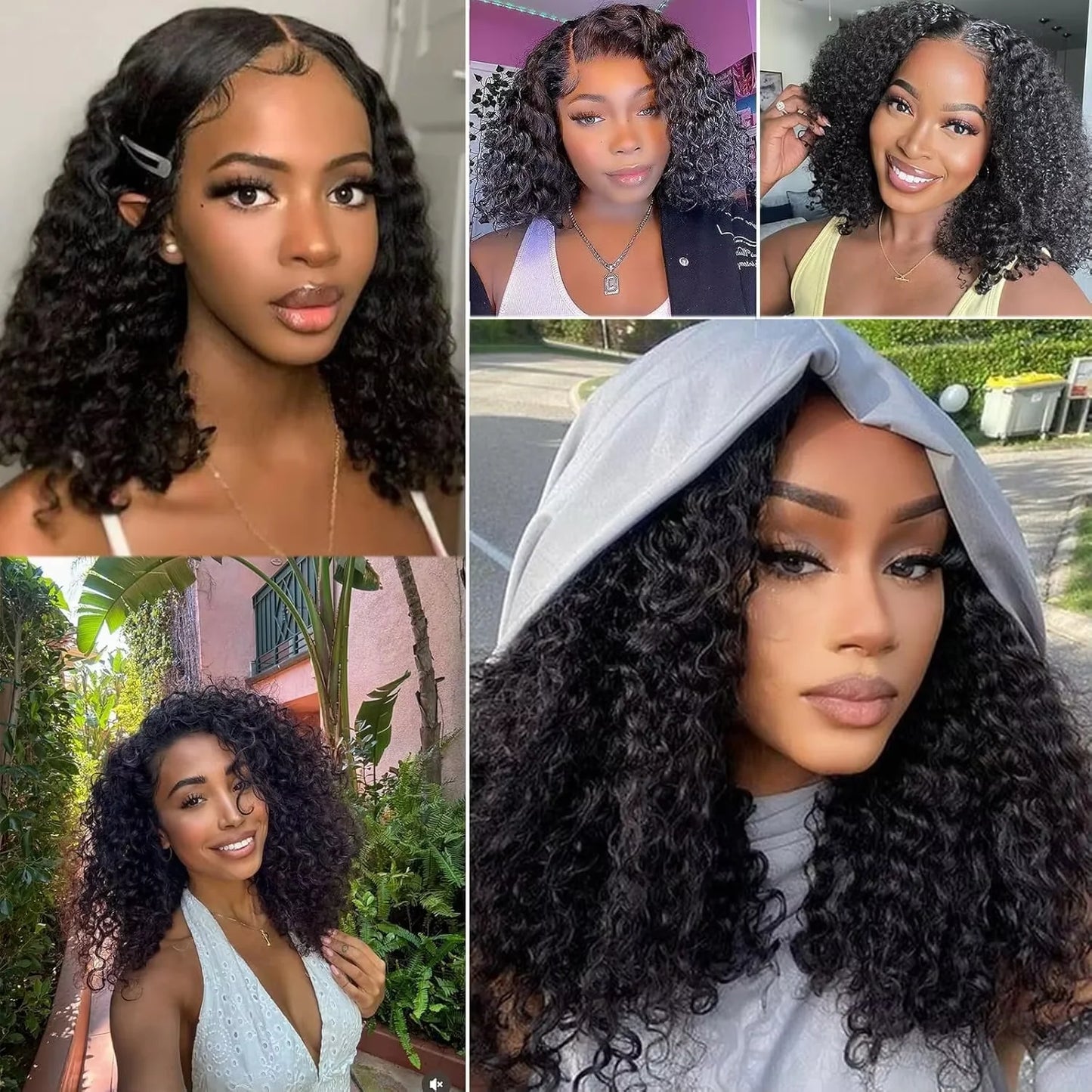 Deep Wave 250 Density Short Bob 13x4 Hd Lace Front Human Hair Wigs Women Burmese Raw Curly Frontal