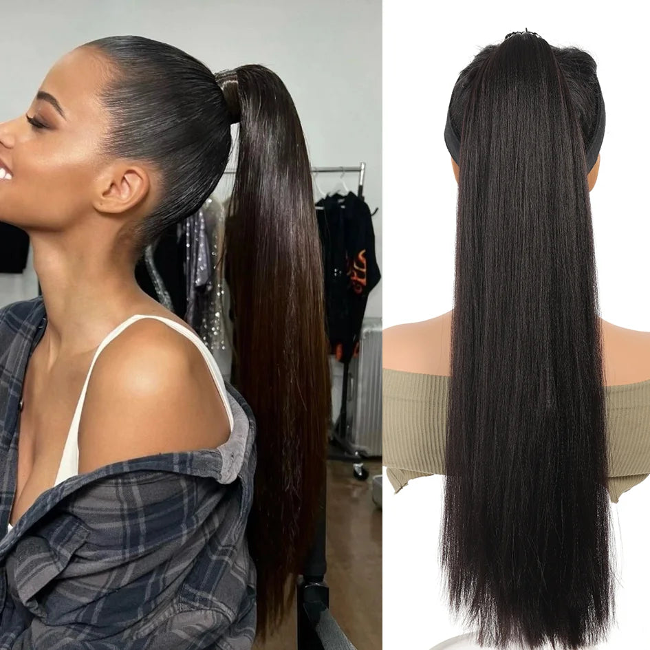 Synthetic Headband Wig Straight Long Hair 18-32 Inch Multiple Colors