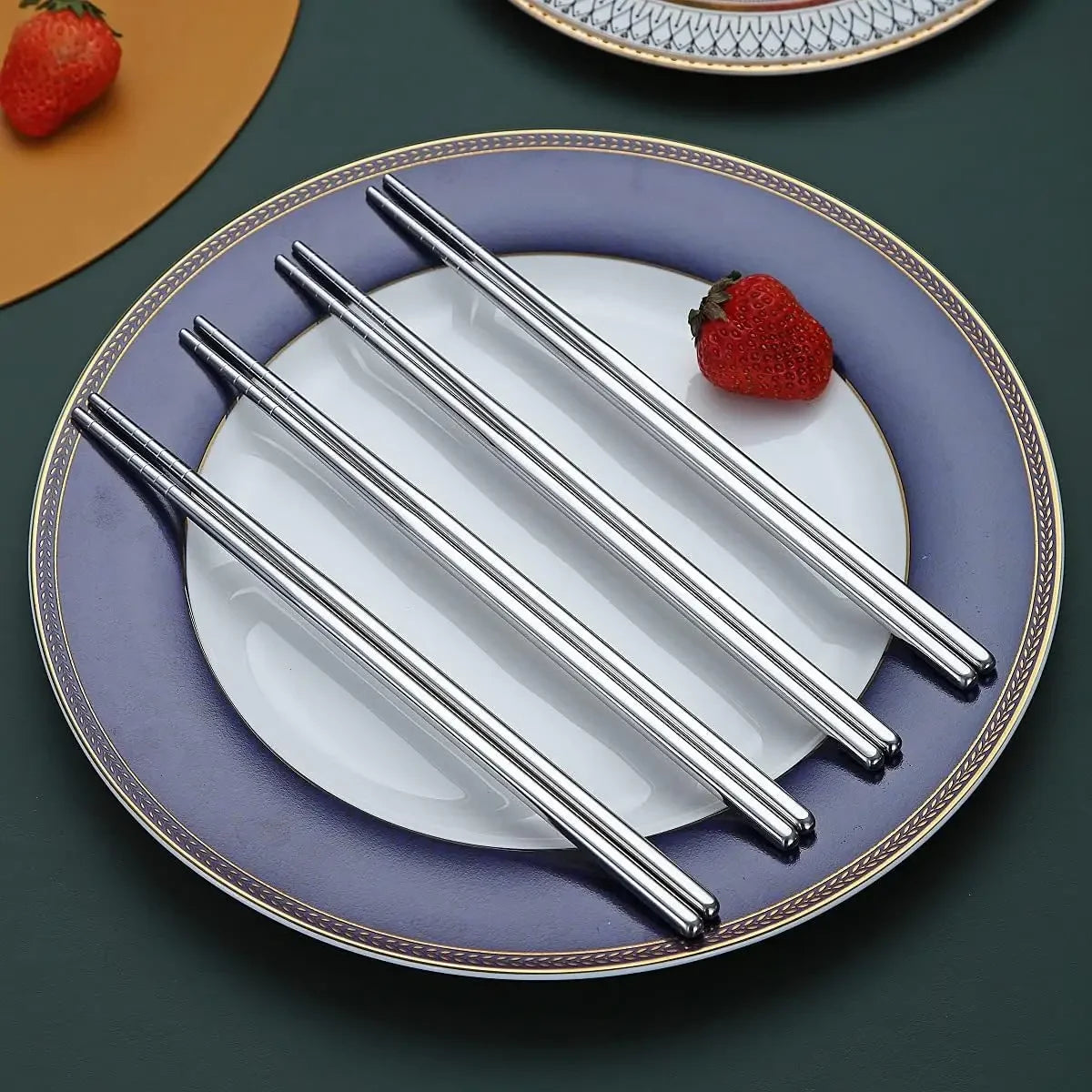 Reusable Stainless Steel Chopsticks – Non-Slip, Multi-Pack