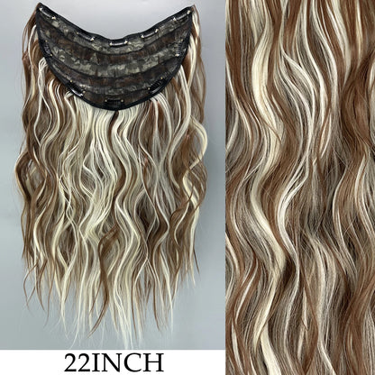 Clip-In Hair Extensions 7pcs 16 Clips Wavy Synthetic 24 Inch