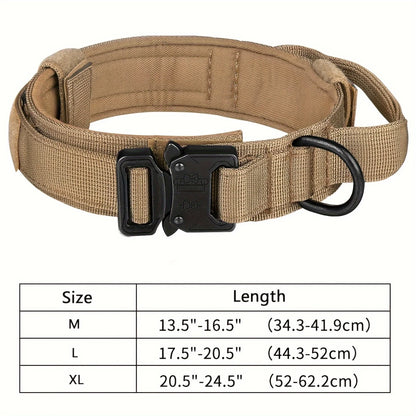 Tactical Dog Collar – Adjustable Military Training Nylon Collar with Metal Buckle