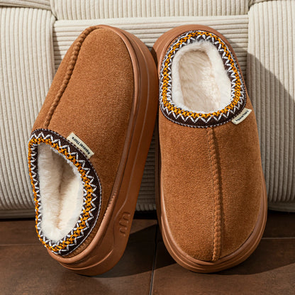 Fuzzy Fur Slipper Boots Women Men Winter Warm Anti-Slip