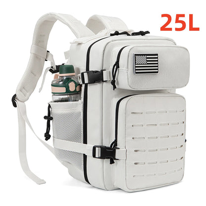 Tactical MOLLE Hiking Backpack – 25L/45L Laser Cut Rucksack with Dual Cup Holders
