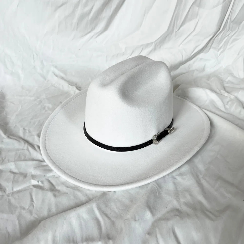 Wide Brim Cowboy Hat – Vintage Western Felt Hat for Men & Women