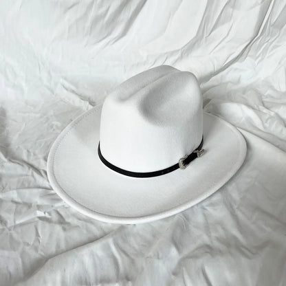 Wide Brim Cowboy Hat – Vintage Western Felt Hat for Men & Women