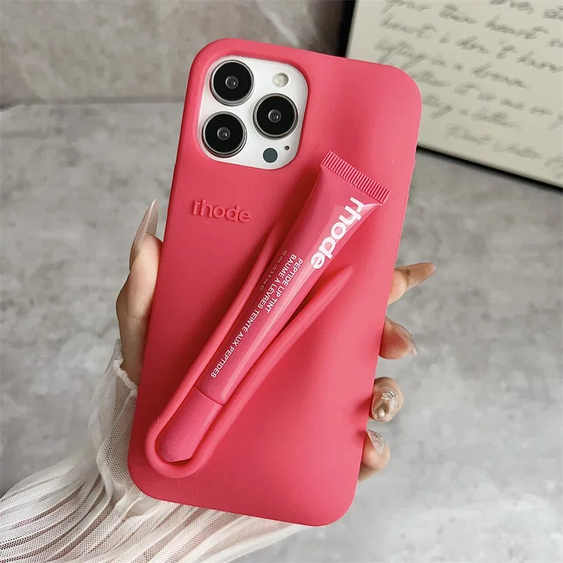 Brand Lemontini Phone Case Iphone 11 12 13 14 15 16 Pro Max Plus 17 Air Makeup Lip Gloss Silicone