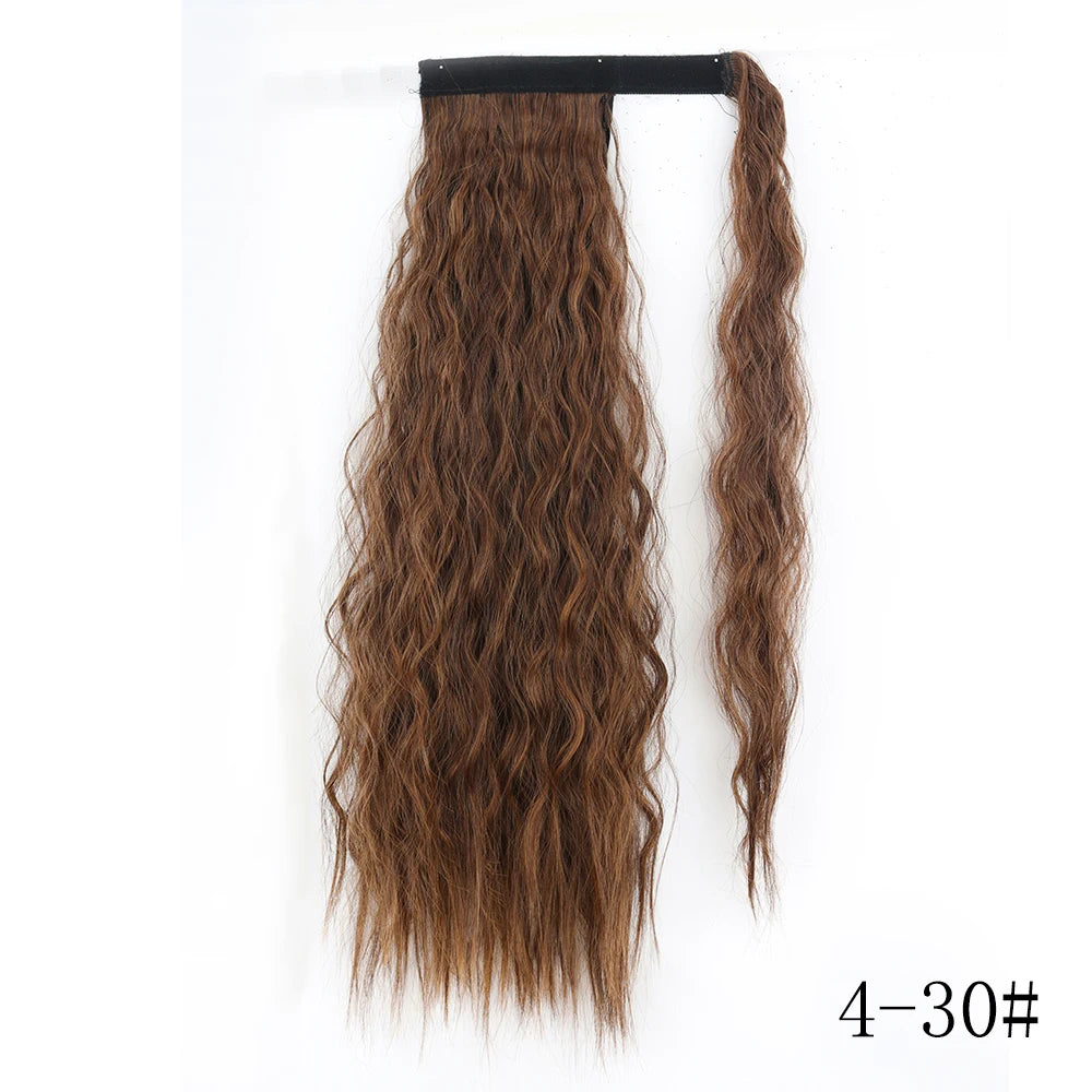 Wrap Around Ponytail Extension – Long Straight Synthetic Clip-In