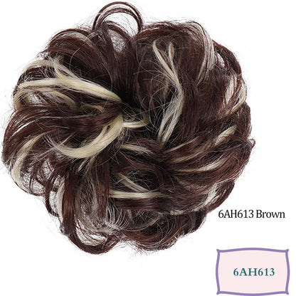 Synthetic Messy Hair Bun Chignon Scrunchies Fake Band Braid Elastic Hairpiece Tail Donut Updo Pieces