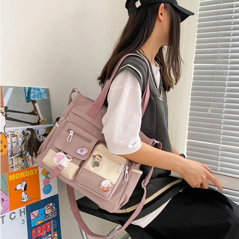 Canvas Crossbody Tote Bag for Women – Cute Shoulder Messenger Bag