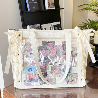 Ita Bag Transparent Window Tote – Y2K Kawaii Crossbody Shoulder Bag