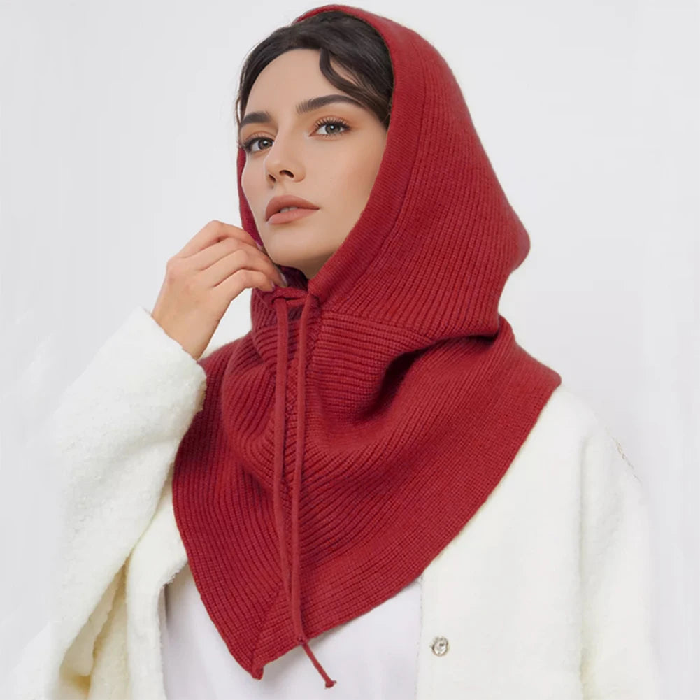 Knit Balaclava Hood Scarf – Women's Warm Winter Neck Cap