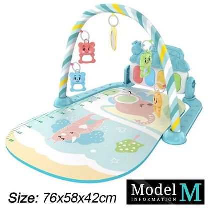 Baby Fitness Stand Music Play Gym Activity Toys Newborn Piano Crawling Blanket Pedal Game Pad Early
