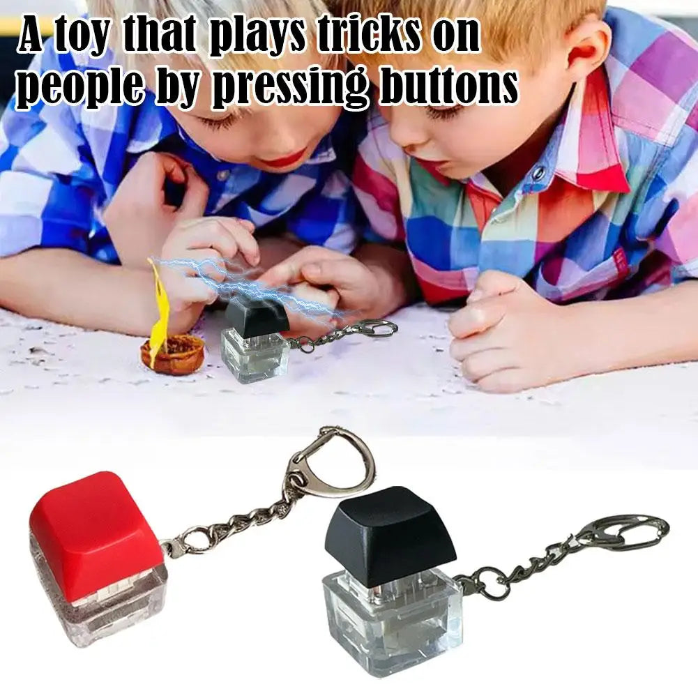 Electric Shock Prank Keychain Button Toy