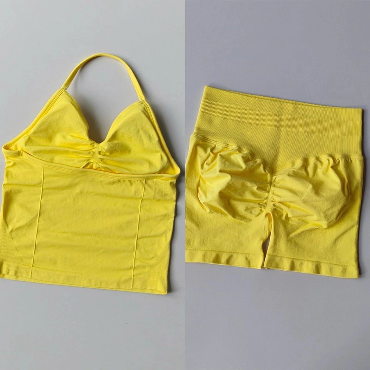 Women's Halter Neck Sports Bra & Shorts Set
