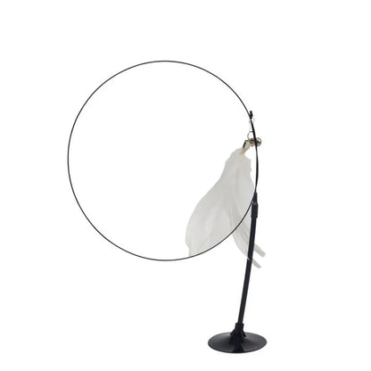 Cat Feather Wand Toy with Suction Cup Base