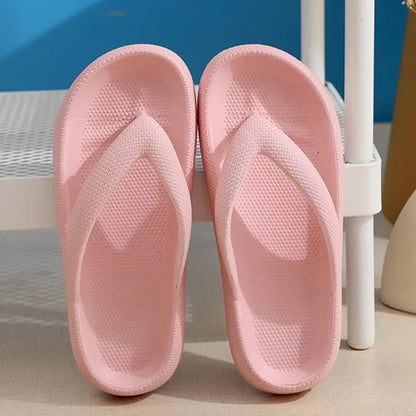 Women's Platform Flip Flops – Cushioned EVA Non-Slip Beach Sandals