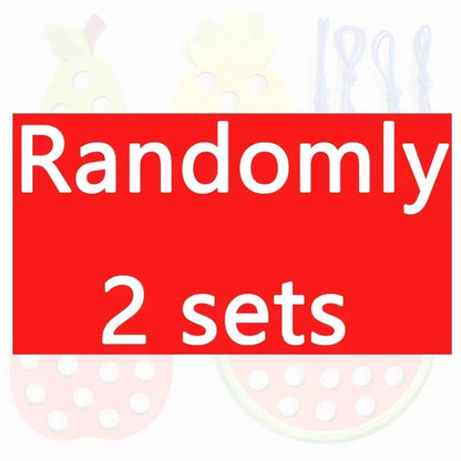 Wooden Lacing Toy – Fruit Threading Puzzle for Toddlers