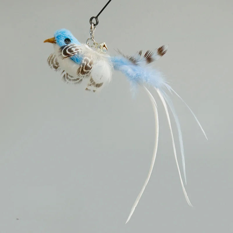 Suction Cup Bird Feather Cat Wand Toy – Interactive Kitten Hunting Toy with Bell