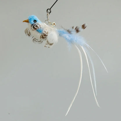 Suction Cup Bird Feather Cat Wand Toy – Interactive Kitten Hunting Toy with Bell