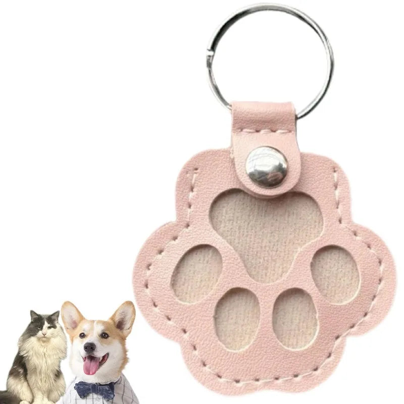 Pet Memorial Hair Storage Keychain – Leather Paw Keepsake Gift