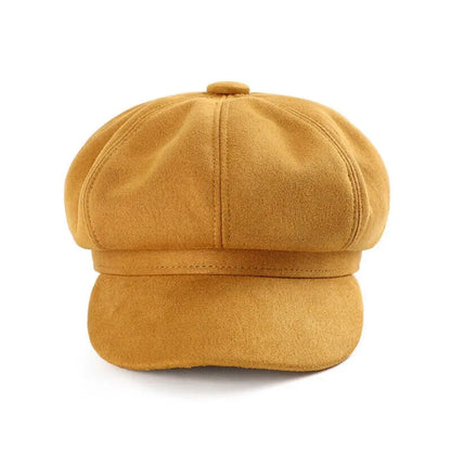 Suede Newsboy Baker Boy Cap – Unisex Casual Beret Hat