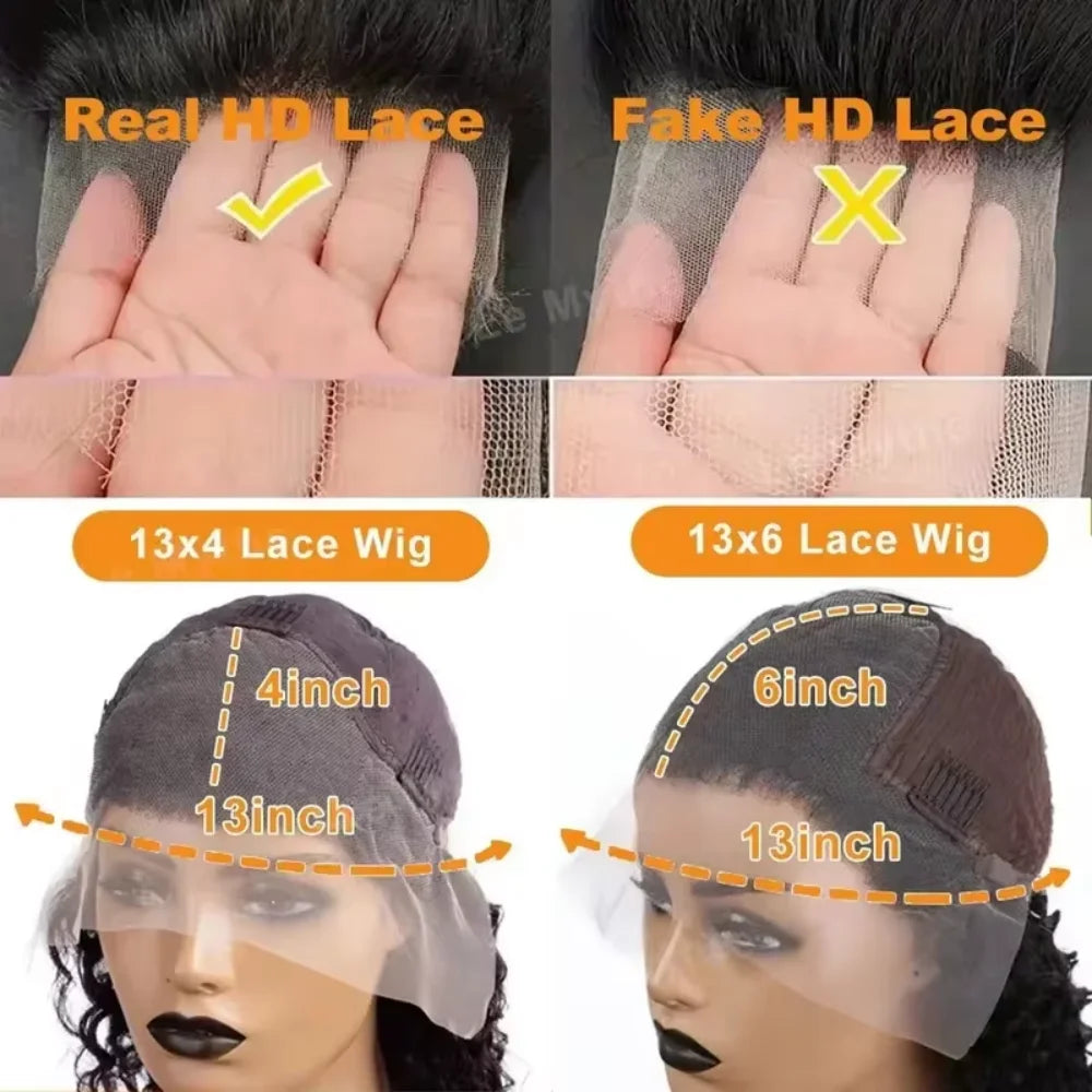 Natural Deep Wave Human Hair Wigs 40 Inch Extra Long 13x4 13x6 Hd Lace Frontal Design 250 Density