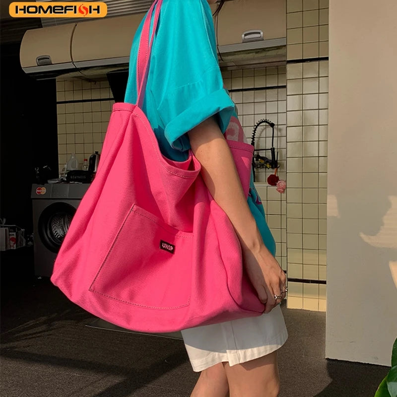 Canvas Tote Bag for Women – Large Reusable Shoulder Handbag