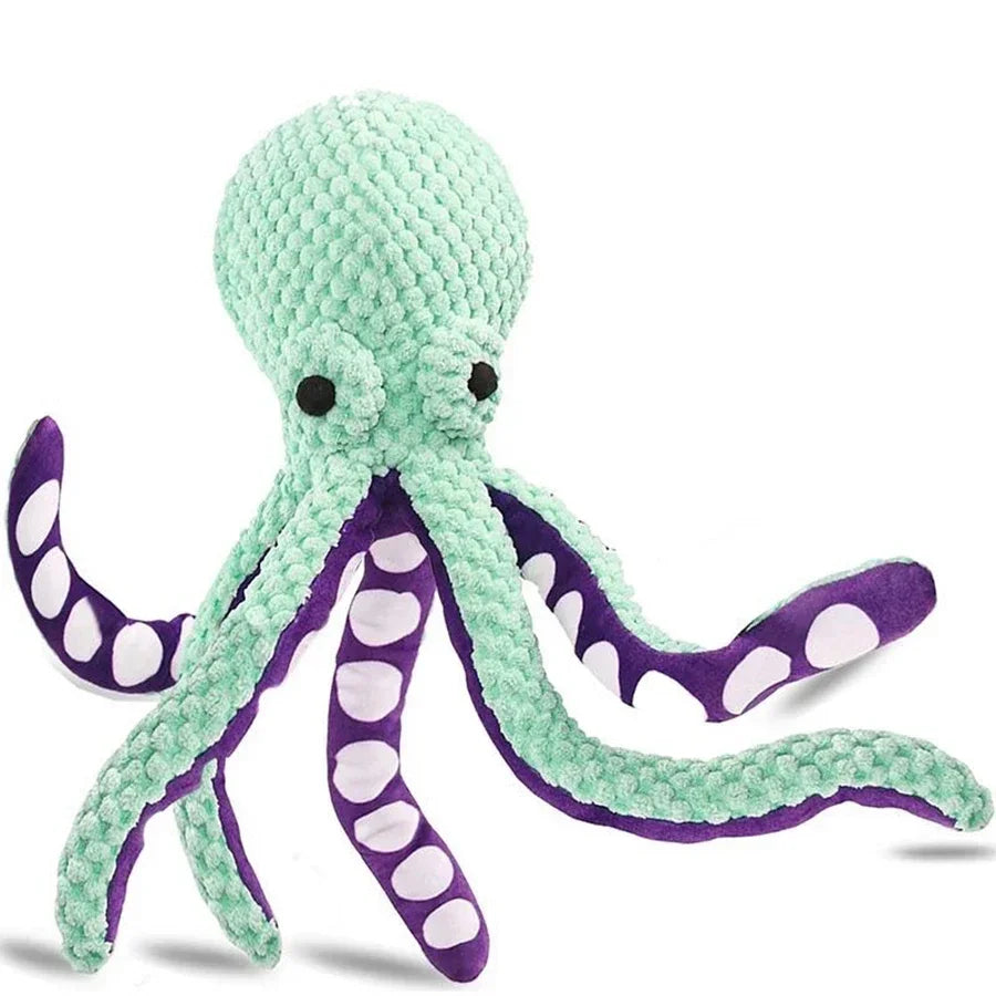 Octopus Dog Toy - Interactive Squeaky Plush Chew Toy