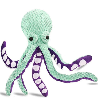 Octopus Dog Toy - Interactive Squeaky Plush Chew Toy