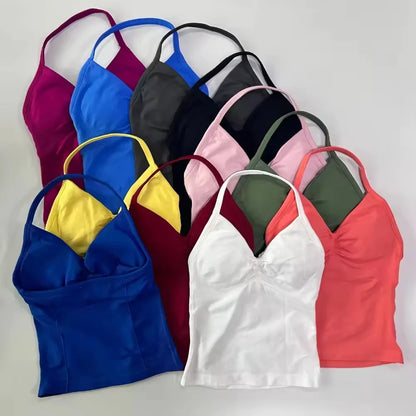 Women's Open Back Sports Bra – Breathable Yoga Top