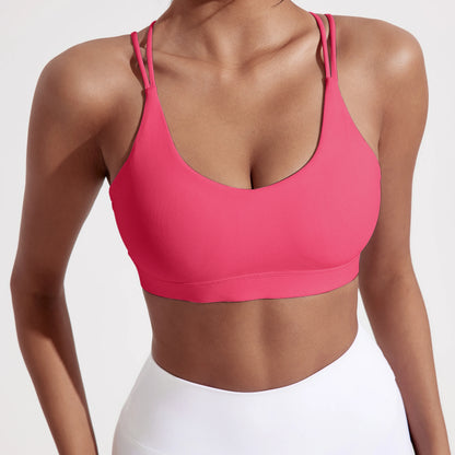 Women's Strappy Cross-Back Sports Bra – Gym, Yoga & Training Top
