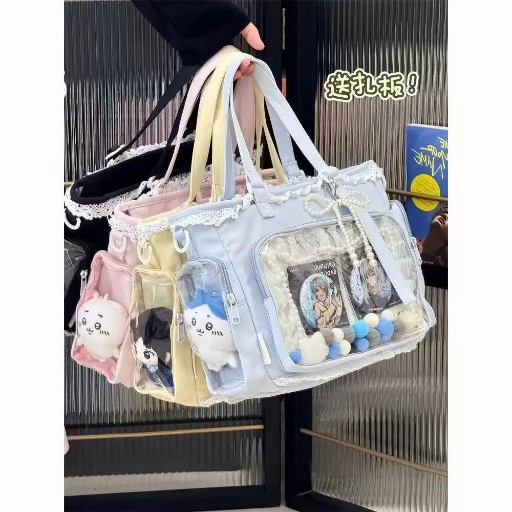 Anime Ita Bag Large Shoulder Tote with Clear Window – Kawaii Crossbody Bag for Fans