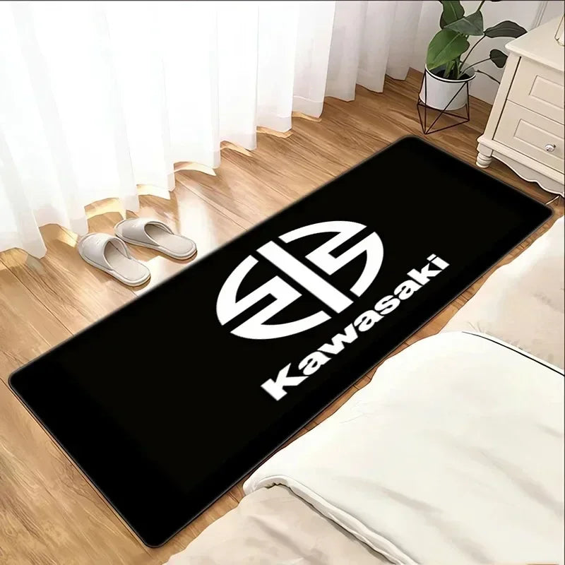 Kawasaki Motorcycle Area Rug Anti-Slip Floor Mat for Garage & Home Decor