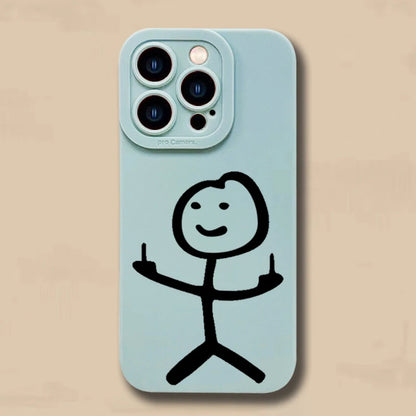 Cute Cartoon Matchman Matte Silicone Phone Case Iphone 16 11 12 13 14 15 17 Pro Max Xr Xs X 7 8 Plus